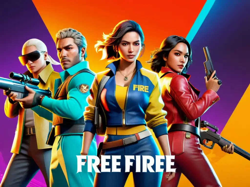 Batalla épica de personajes de Free Fire con disfraces de cultura pop, destacando referencias culturales en el juego