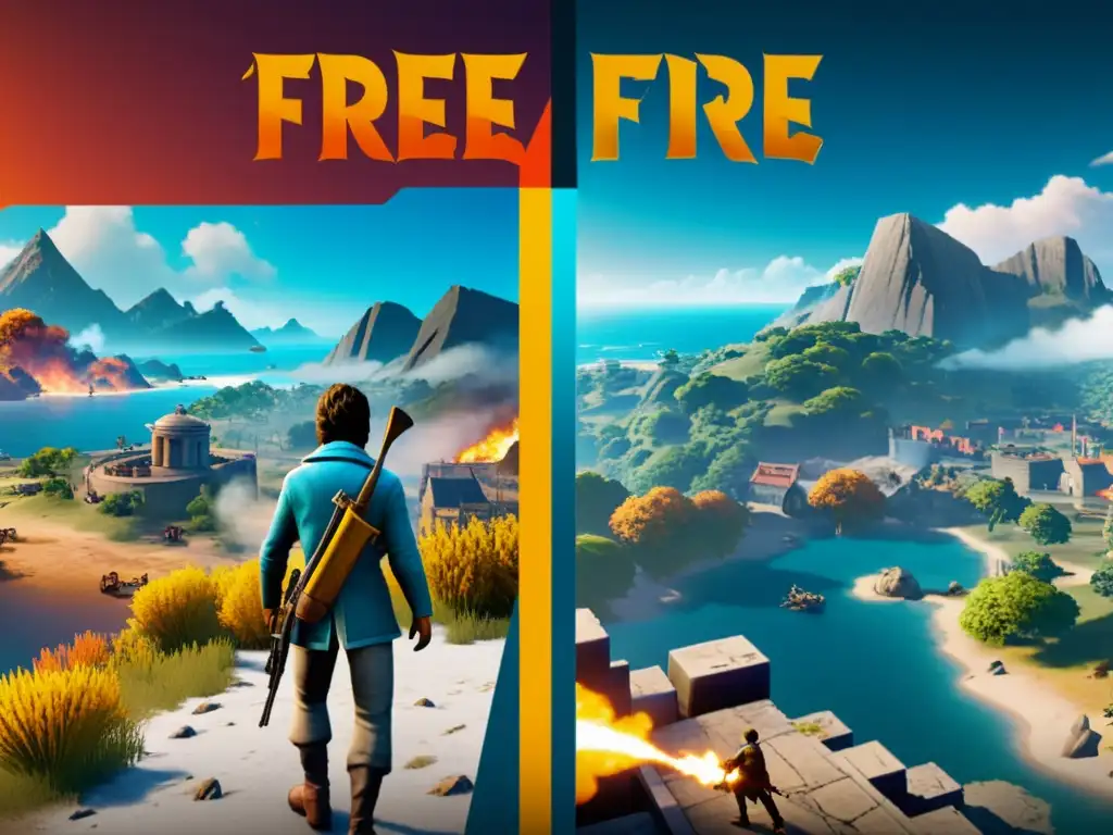 Comparación de la evolución de Free Fire, mostrando los cambios en gráficos y personajes