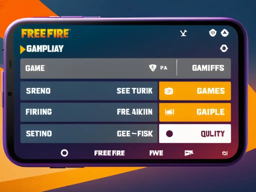 Captura detallada en 8k de ajustes gráficos óptimos para Free Fire, destacando las opciones de calidad visual y presets de gráficos