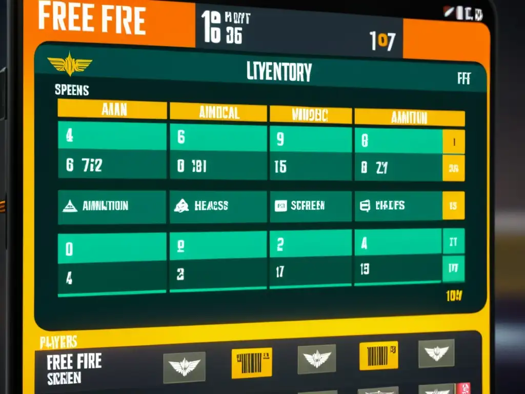 Captura detallada del inventario de un jugador en Free Fire, maximizando botiquines y munición para una preparación estratégica eficiente en el juego