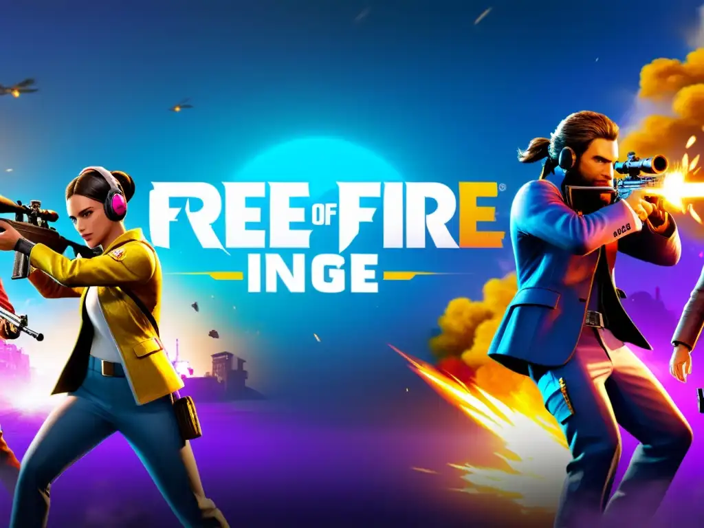 Captura de juego de Free Fire mostrando intensa batalla entre jugadores, estrategias, precios y mercado competitivo de FreeFire