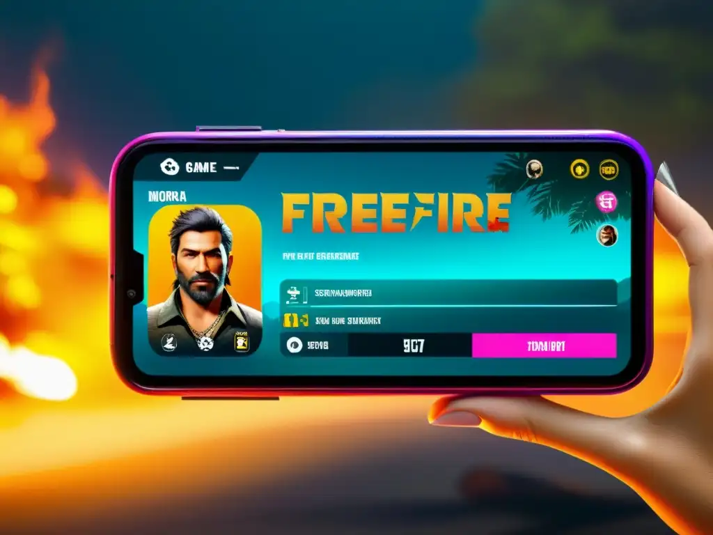 Captura de pantalla detallada del juego Free Fire destacando la sección 'Packs de Mejora' con opciones de mejora para armas, personajes y rendimiento