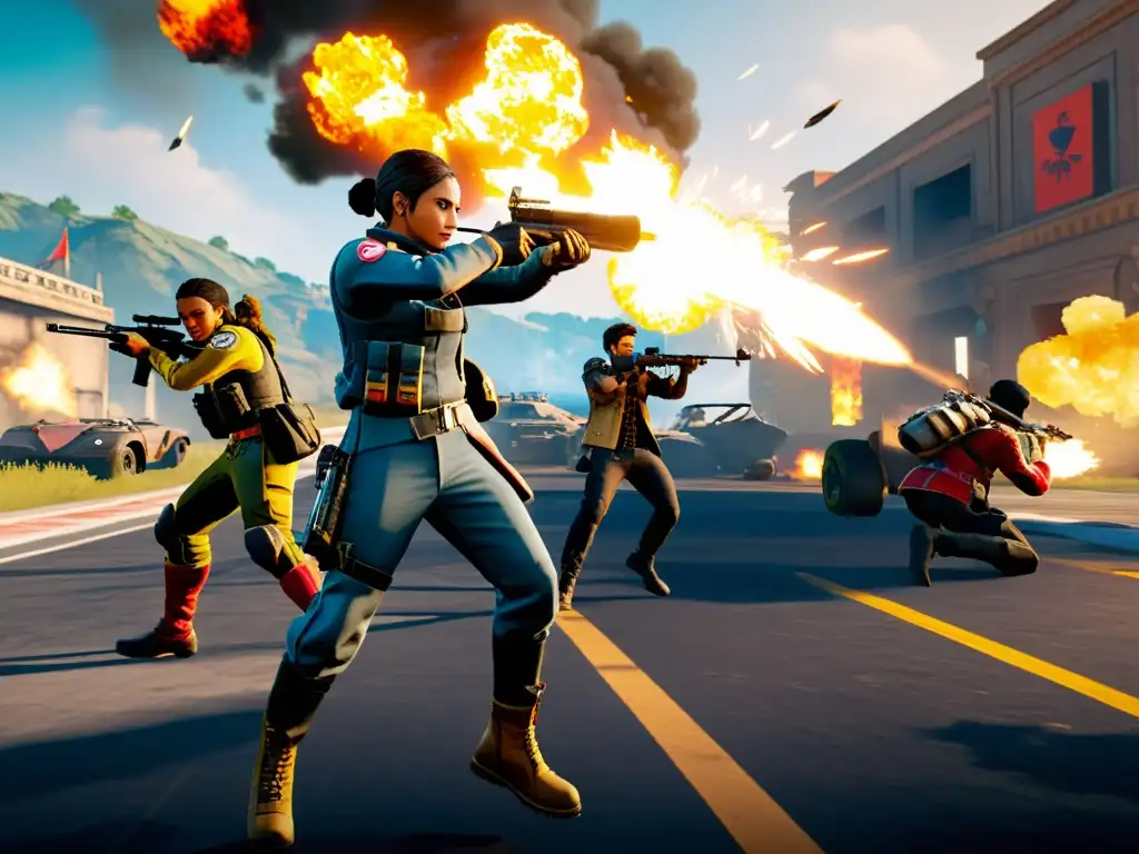 Captura de pantalla dinámica del juego Free Fire, resaltando las habilidades únicas de los personajes en combate