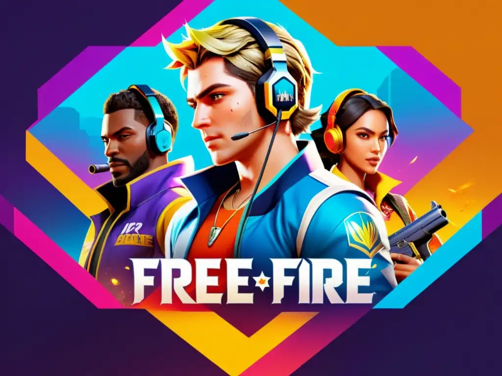 Colaboraciones creativas marcas Free Fire: Ilustración detallada de una emocionante colaboración en el juego, con personajes y branding icónicos