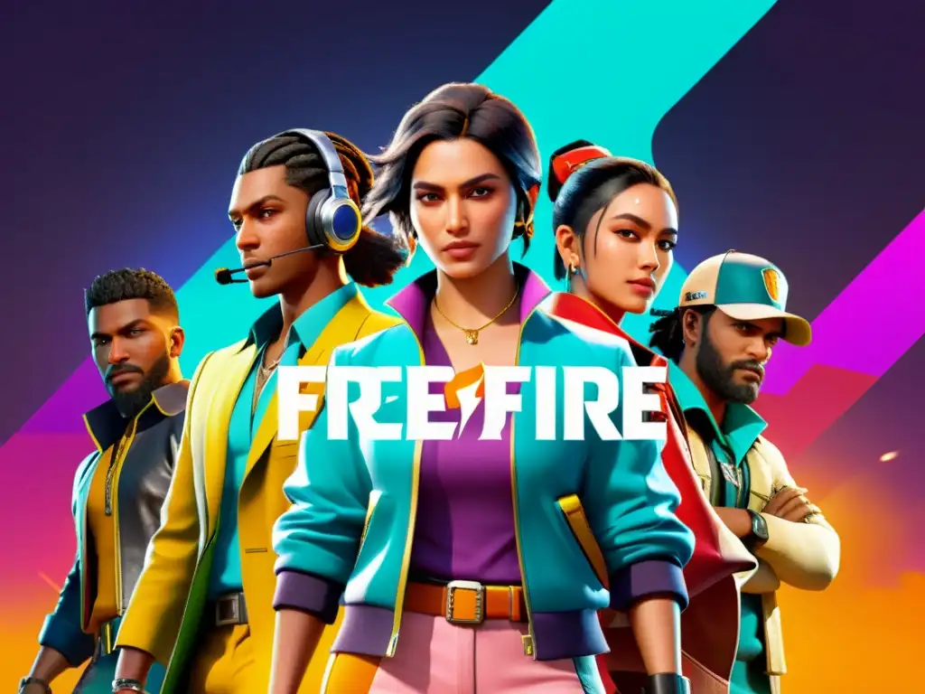 Colaboraciones creativas marcas Free Fire: Imagen intensa de marca y juego unidos en un mundo virtual vibrante y emocionante