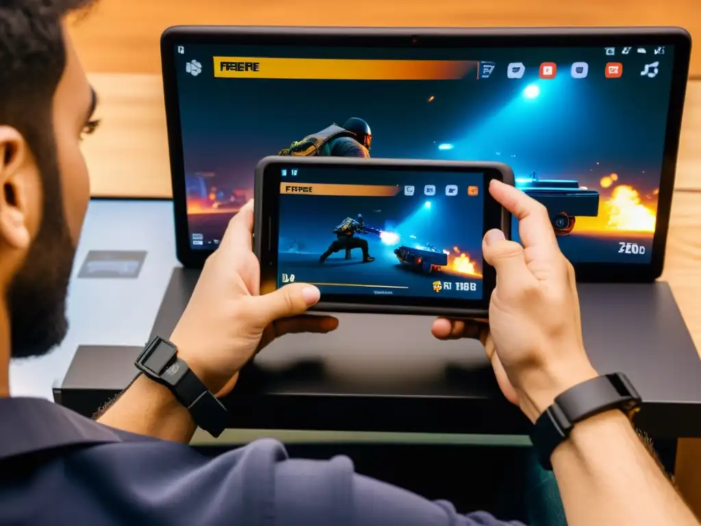 Un desarrollador de juegos ajusta FreeFire para diversos dispositivos, destacando la precisión y atención al detalle en el desarrollo multiplataforma