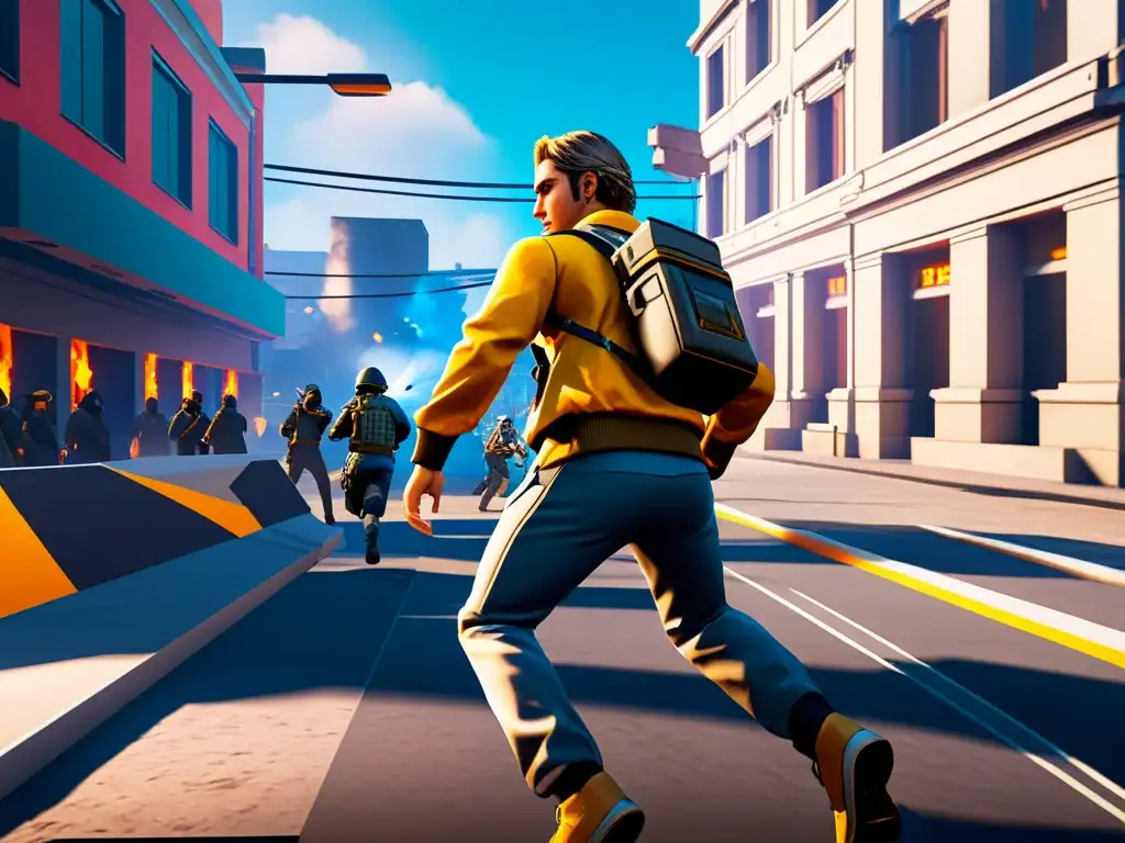 Un emocionante escenario de juego en Free Fire, donde el jugador anticipa y esquiva movimientos en un entorno urbano