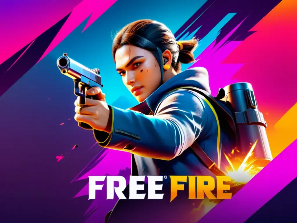 Un emocionante gameplay de Free Fire con un personaje subiendo de nivel rápidamente gracias al bono de 'doble experiencia'