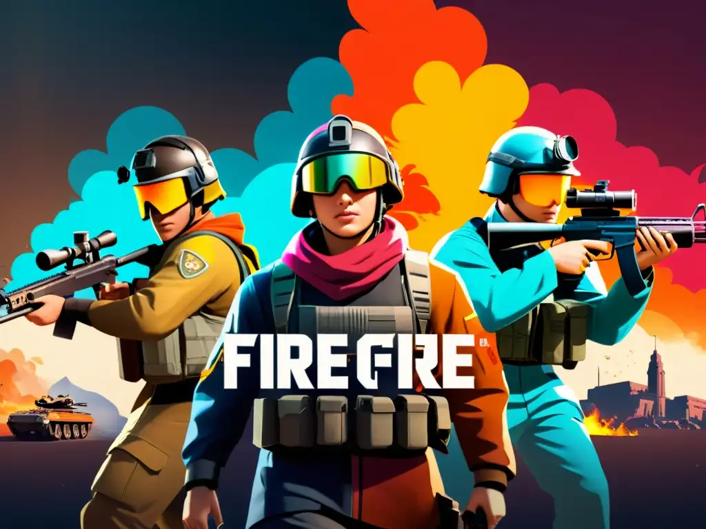 Equipo en acción, comunicación estratégica y coordinación en batalla intensa de Free Fire