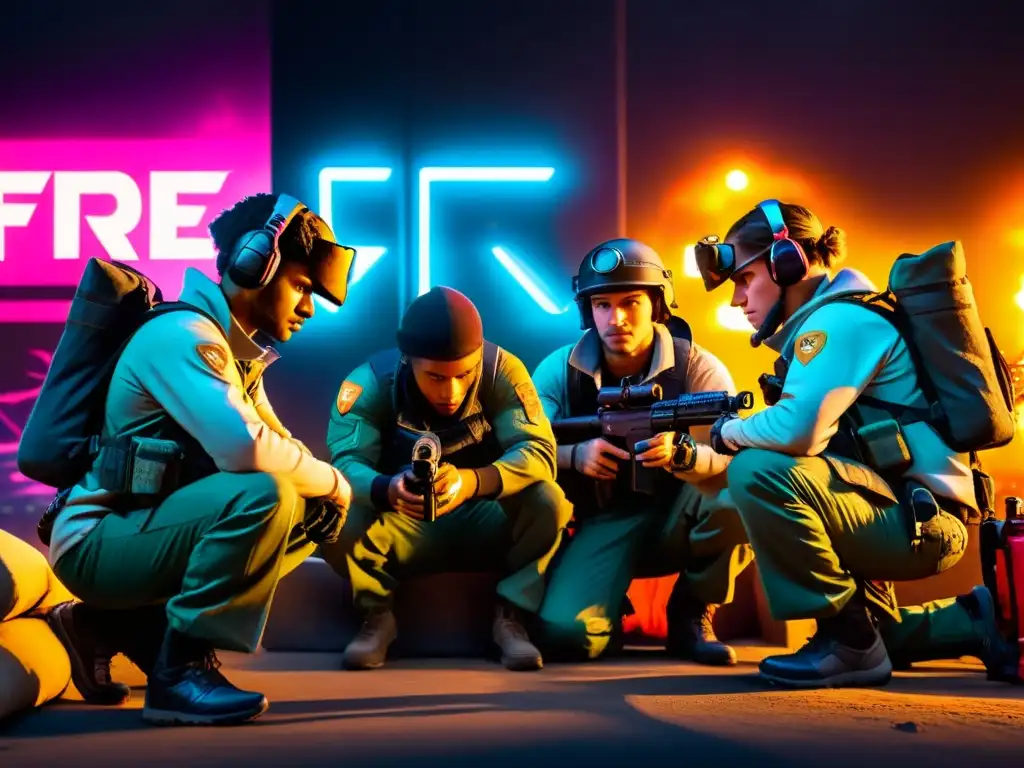 Equipo de Free Fire mejora comunicación en escena urbana tensa, enfocados y determinados