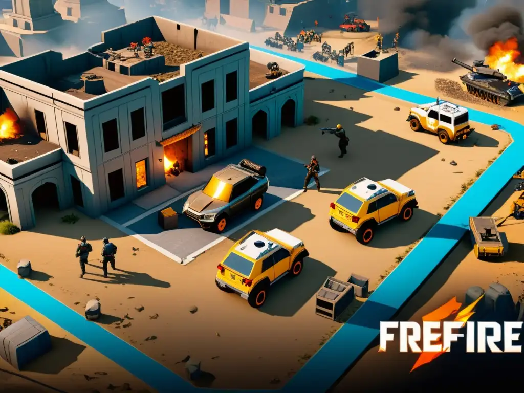 Un equipo en FreeFire construye estrategias de defensa en un paisaje urbano