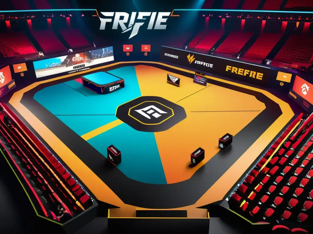 Equipo estratégico compite en arena de FreeFire, destacando la intensidad y precisión en competencias eSports