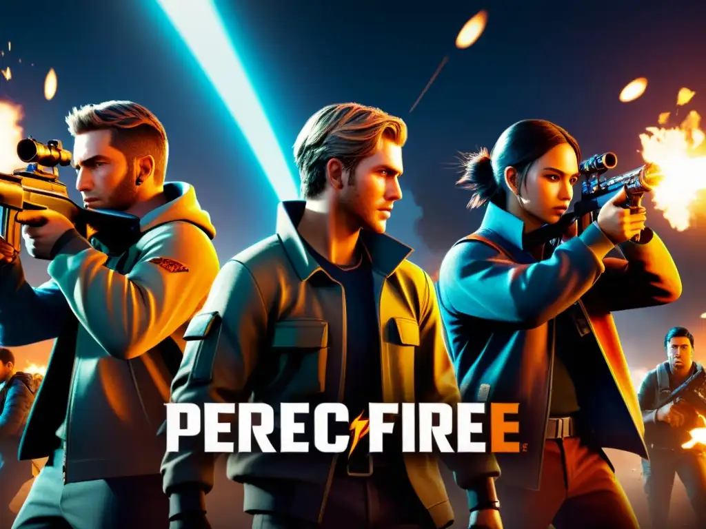 Equipo estratégico en Free Fire listo para usar habilidades en el mejor momento, con intensa concentración y determinación