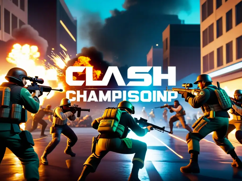 Equipo en intenso enfrentamiento en el urban battleground del Clash Squad Championship