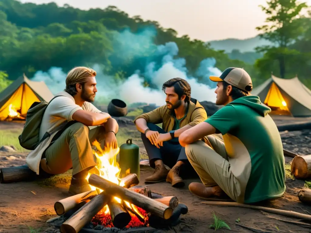 Equipo de Free Fire estrategizando en la zona segura, impacto psicológico en el bosque