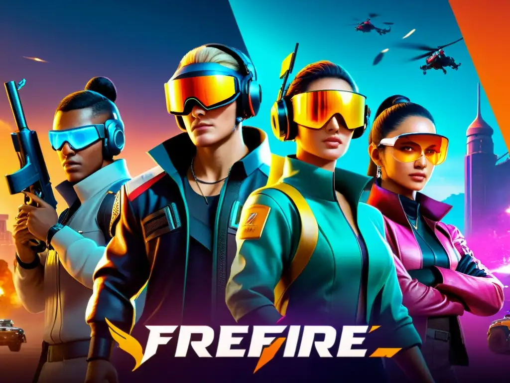 Un escuadrón de personajes de FreeFire muestra sus mejores habilidades en una batalla futurista de alto riesgo