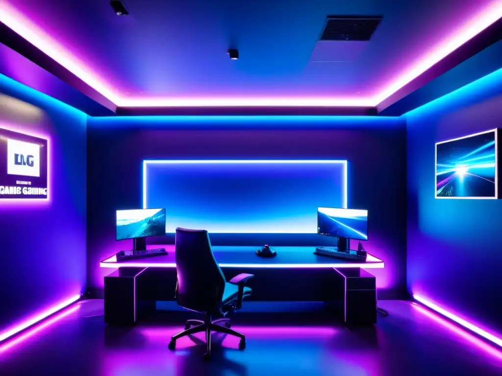 Espacio de juego con luces LED para decoración gamers, ambiente moderno y envolvente