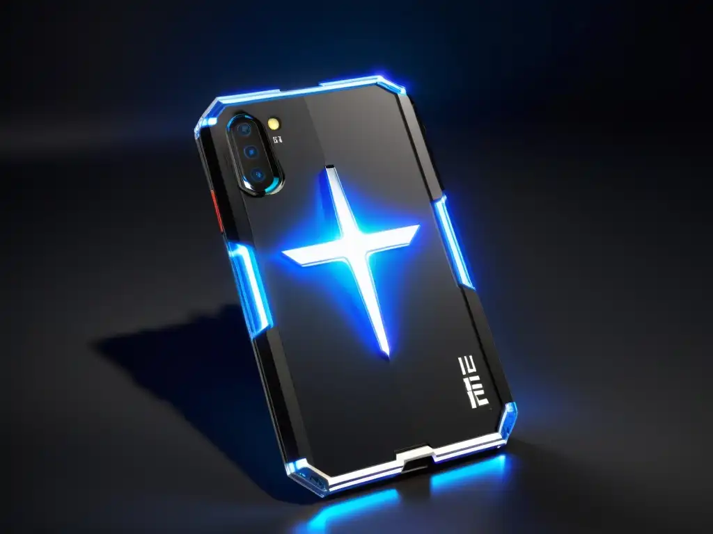 Una funda futurista con enfriamiento para FreeFire, iluminada por LED, potenciando la experiencia de juego