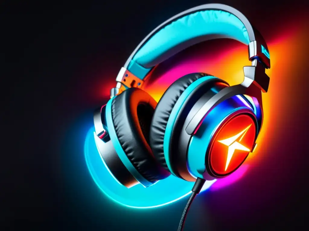 Headset gaming futurista con luces neón, exclusivo diseño de FreeFireMania