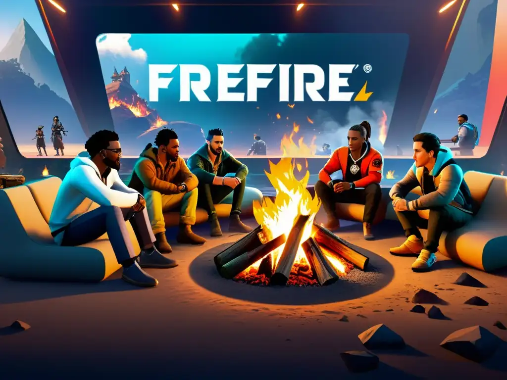 Imagen detallada de jugadores de FreeFire en comunidad virtual, fomentando el desarrollo comunitario en el juego