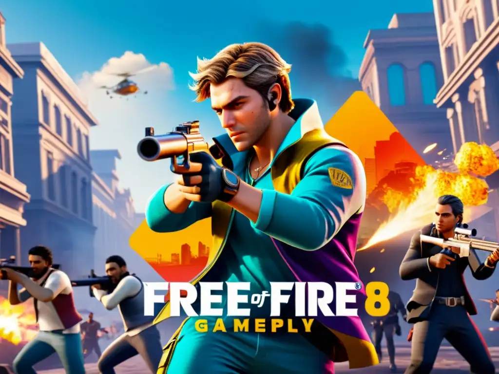 En la imagen, Jonty Gaming demuestra estrategias de supervivencia en Free Fire, maniobrando con determinación en un intenso tiroteo urbano