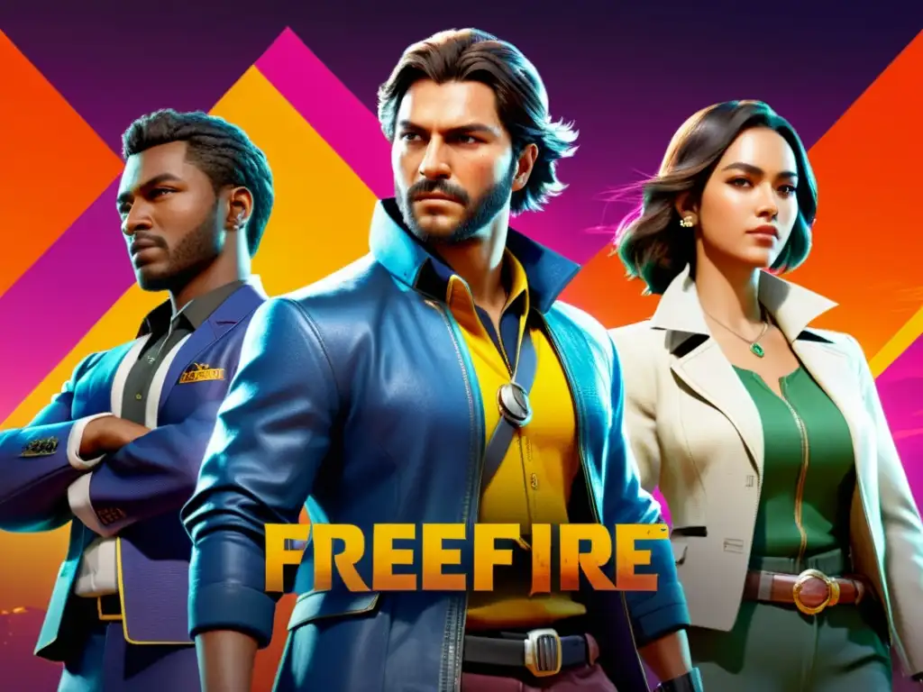 Una impactante comparativa de habilidades de personajes de Free Fire, con vibrantes efectos visuales y diseños detallados