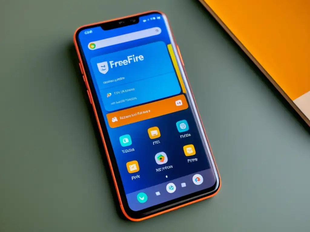 Integración de APIs de FreeFire en una app personalizada con interfaz vibrante y moderna, mostrando funcionalidades clave