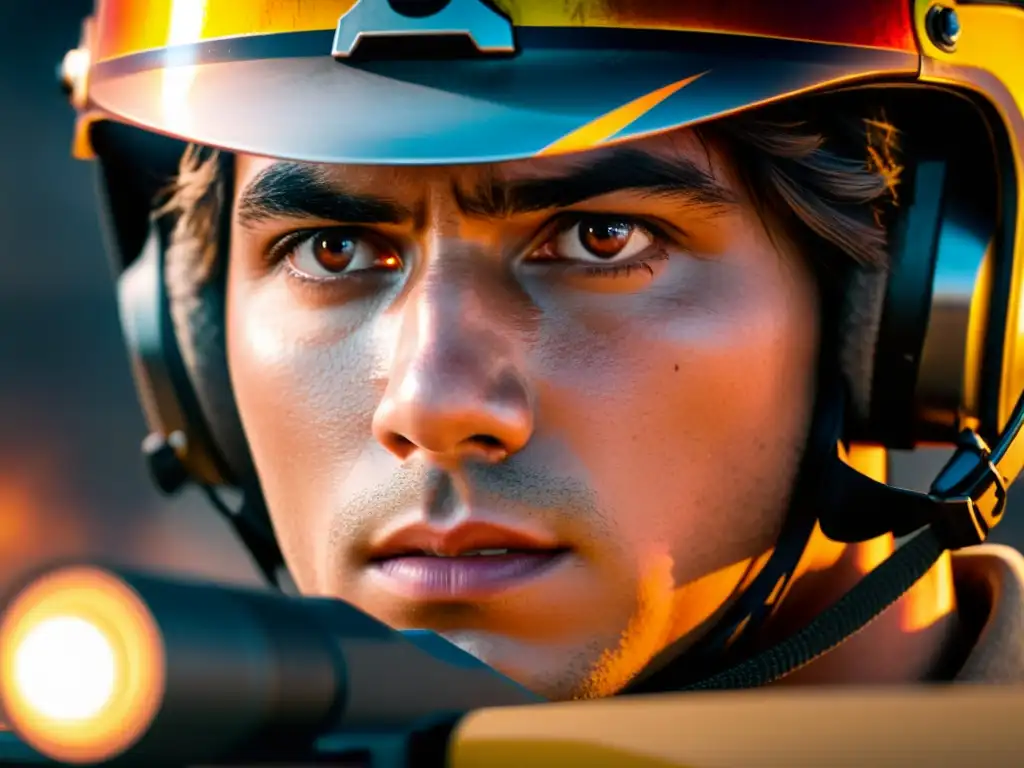 La intensa mirada de un jugador de Free Fire refleja la concentración y determinación en la batalla, capturando la mentalidad victoria en Free Fire