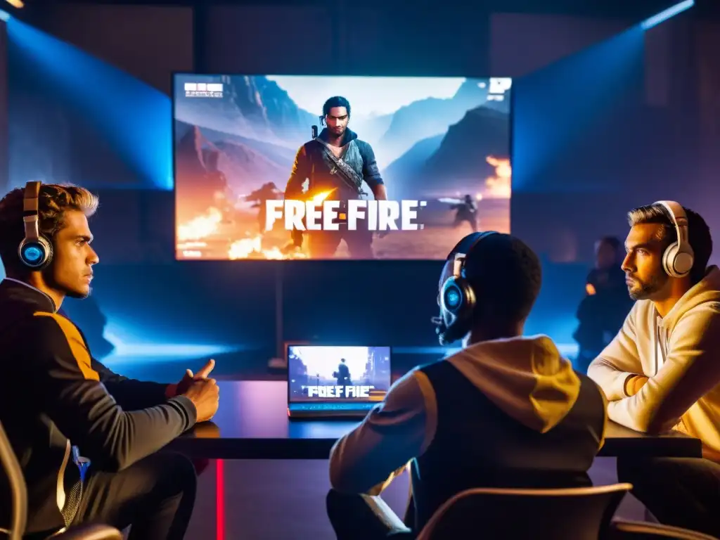 Intenso debate estratégico entre jugadores de Free Fire