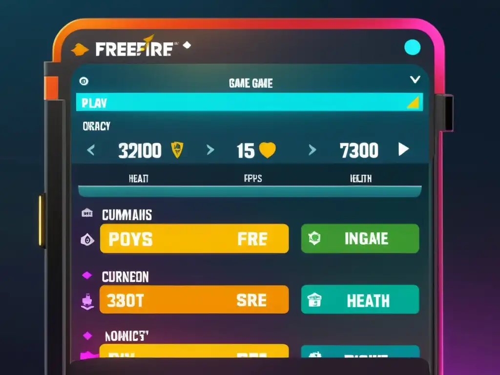 Interfaz detallada de FreeFire mostrando una eficiente administración de recursos del jugador