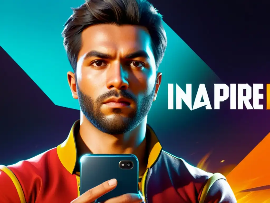 Un jugador de Free Fire se muestra concentrado realizando compras inapp, reflejando la intensidad en su rostro