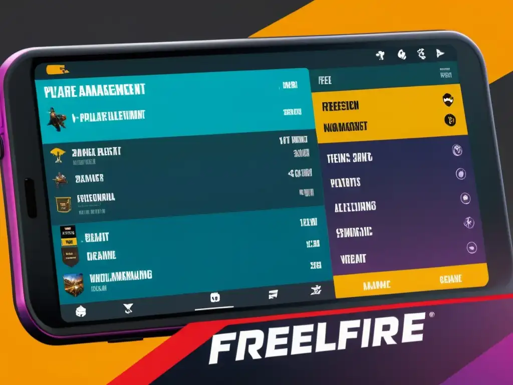 Un jugador concentrado gestiona recursos en FreeFire, mostrando estrategia y acción