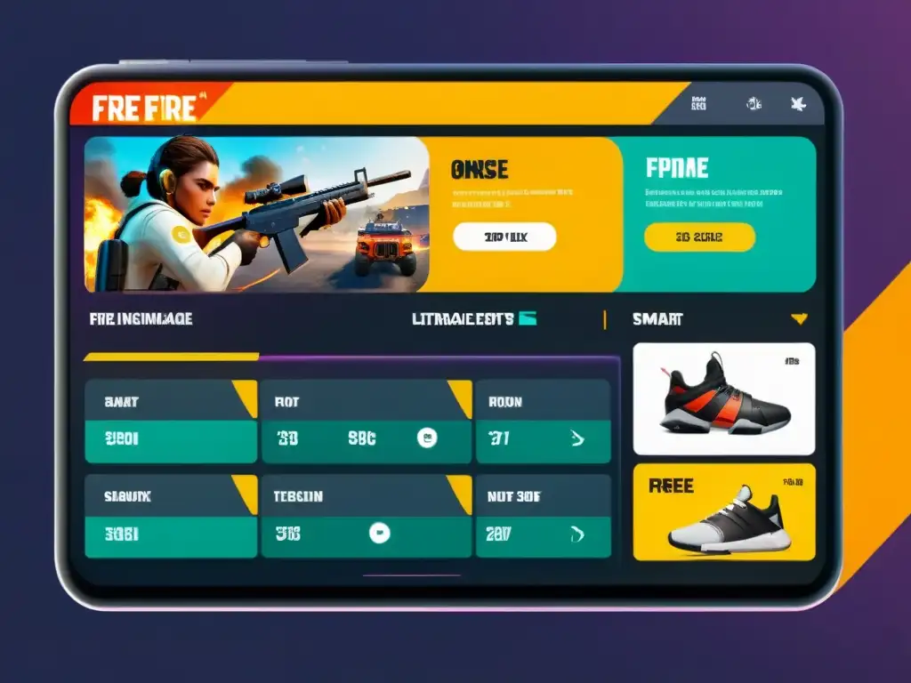 Jugador seleccionando con cuidado artículos en la tienda de Free Fire, ofreciendo consejos de compras en el juego