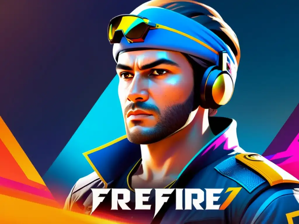 Un jugador habilidoso supera desafíos en FreeFire con determinación y una expresión positiva