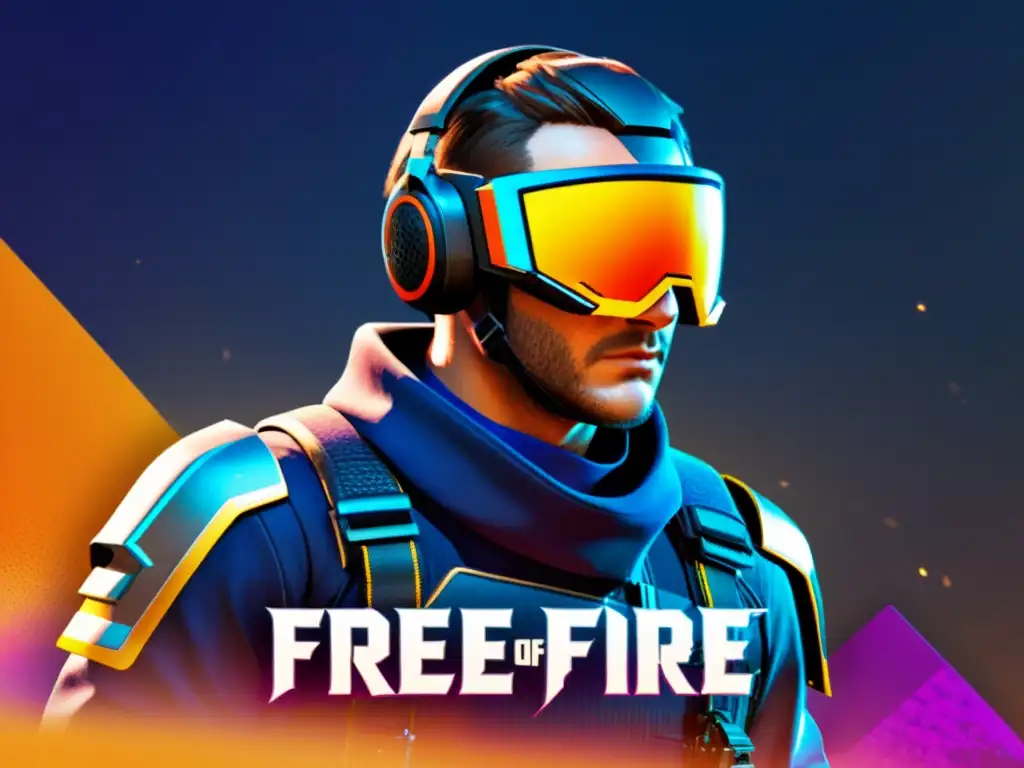 Un jugador en Free Fire selecciona mejoras de equipamiento, mostrando intensidad y enfoque