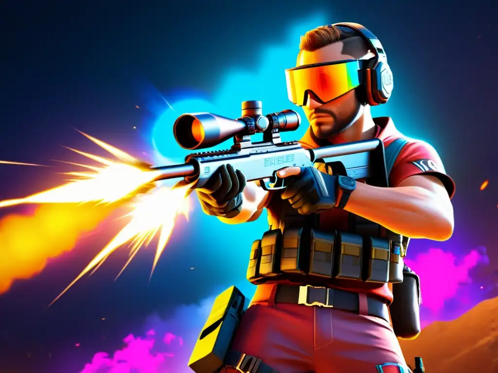 Un jugador de FreeFire sostiene las mejores armas del juego, mostrando su diseño y potencia