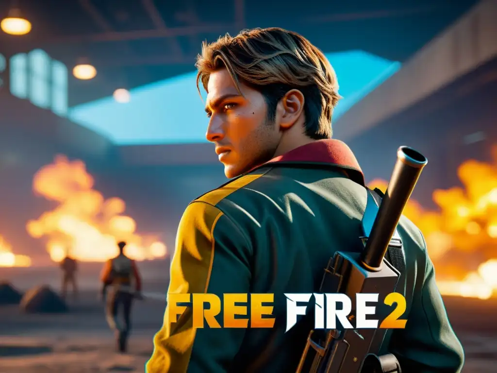 Un jugador de Free Fire en una posición estratégica, mostrando paciencia en medio del caos del juego