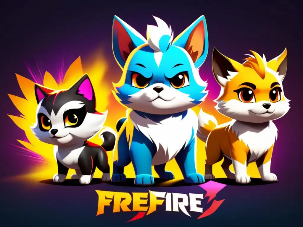 Jugadores de FreeFire con estrategias mascotas, trabajando en equipo con sus fieles compañeros para alcanzar la victoria en el juego