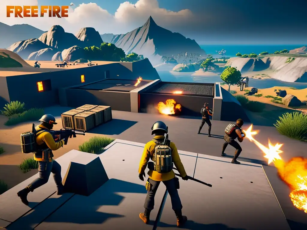 Jugadores de Free Fire en Purgatorio empleando estrategias de altura para dominar el terreno