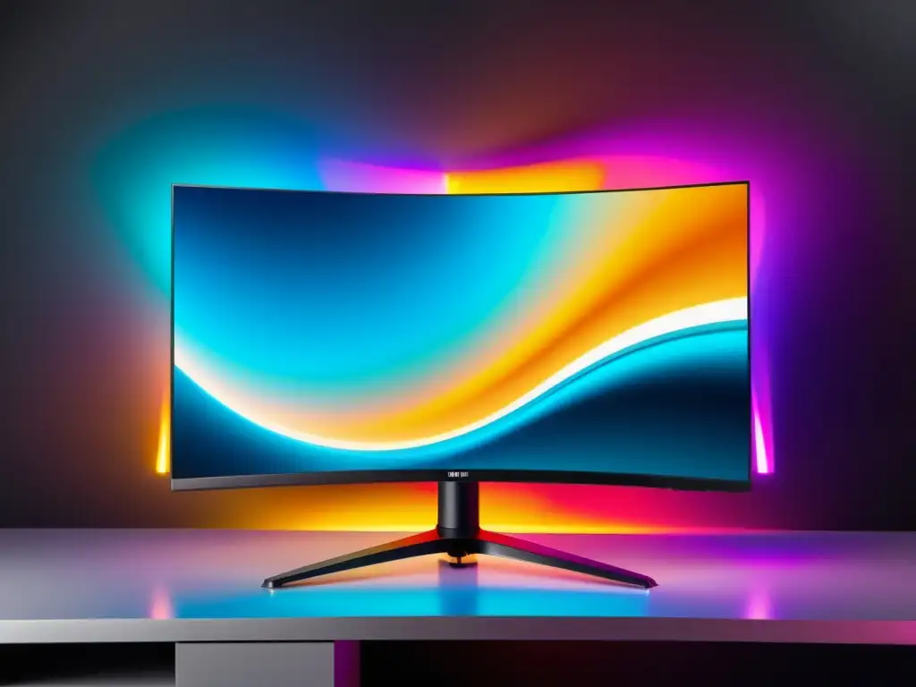 Uno de los mejores monitores para FreeFire: pantalla curva de alta resolución con colores vibrantes y escena intensa del juego