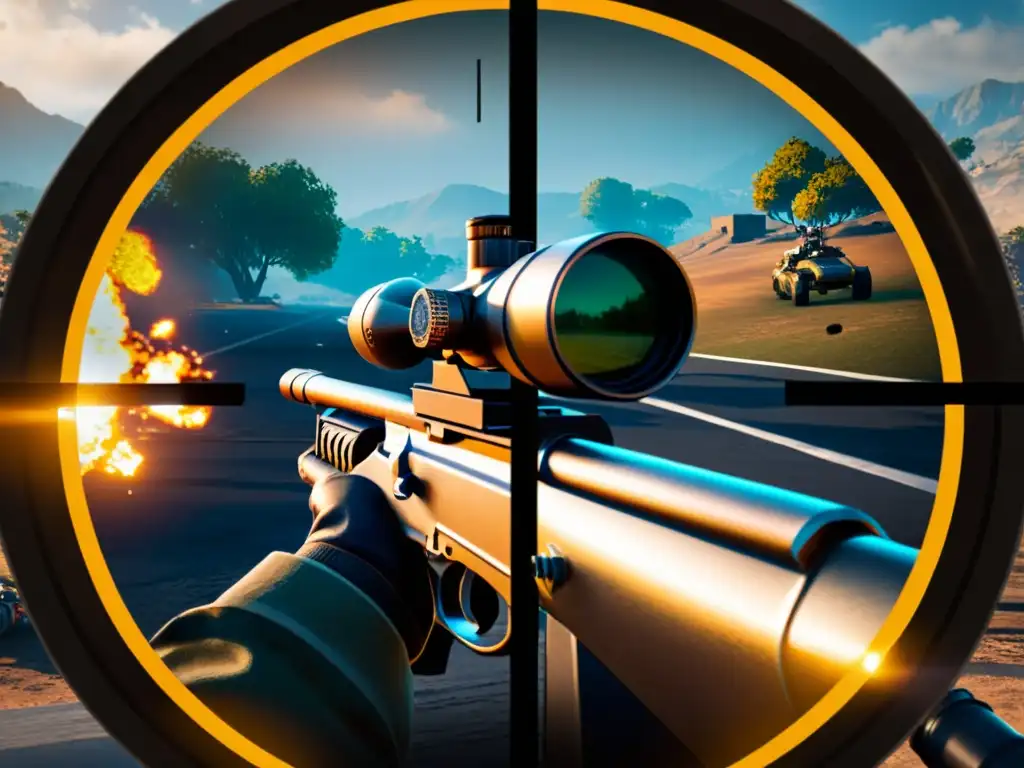 Un momento tenso en Free Fire: mira de precisión alineada para optimizar uso mira Free Fire