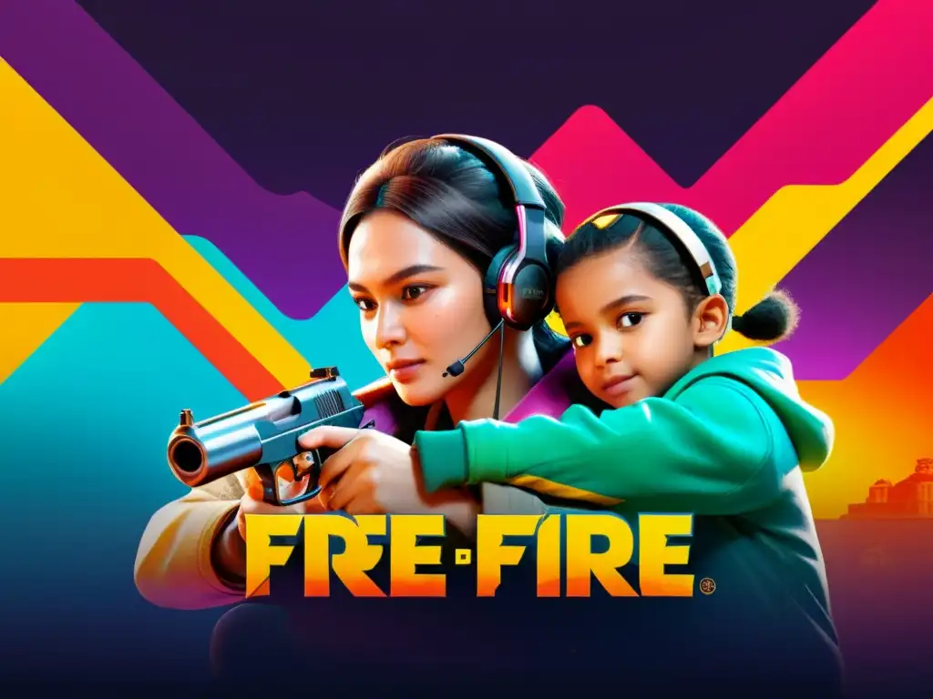 Padre y niño disfrutan juntos de Free Fire, creando un ambiente seguro con consejos para compras seguras en el juego