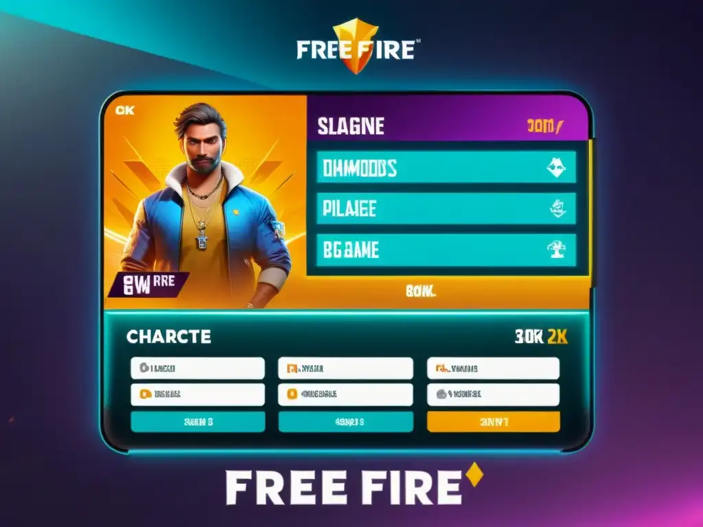 Personaje de Free Fire maximizando ganancias con diamantes en un mercado virtual