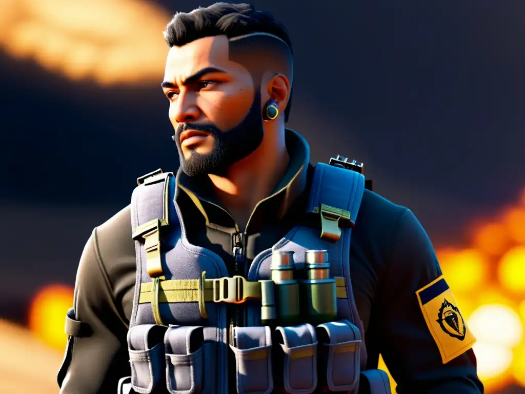 Un personaje de FreeFire con los mejores accesorios tácticos, listo para la batalla