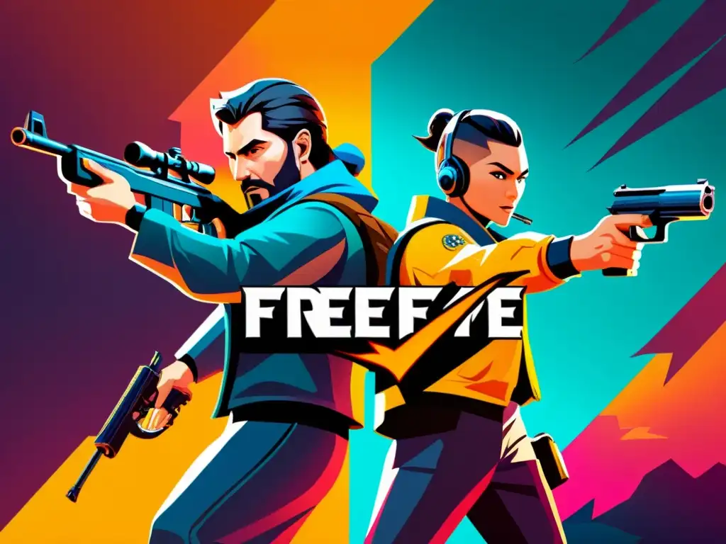 Dos personajes compiten en una intensa escena de FreeFire, mostrando la esencia de 'Identifica tu Rol en FreeFire'