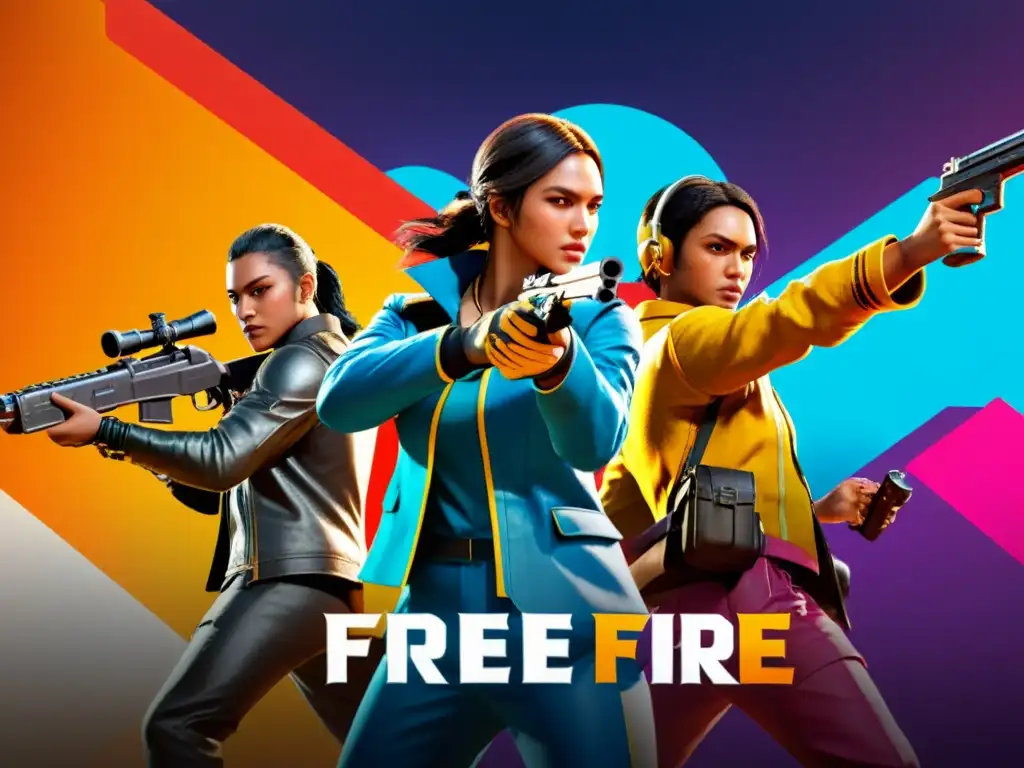 Dos personajes de Free Fire luchan intensamente en un vibrante escenario, destacando los cambios en el balance de armas Free Fire