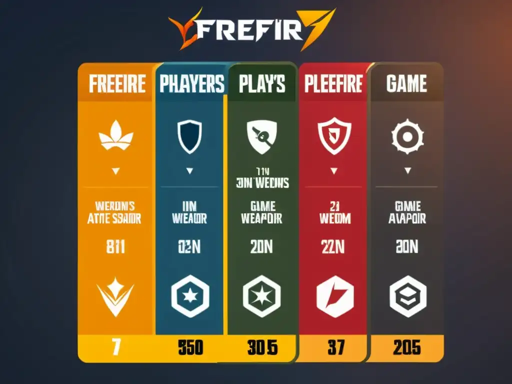 Infografía del progreso ideal para jugadores de FreeFire, mostrando la evolución de armas y equipamiento para novatos