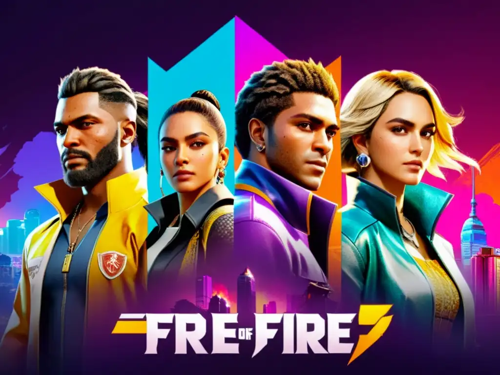 Selección detallada de personajes del juego Free Fire