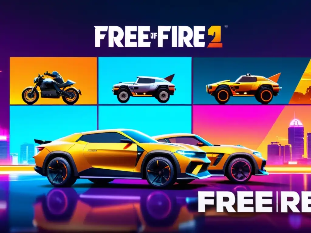 Selección de vehículos futuristas en Free Fire