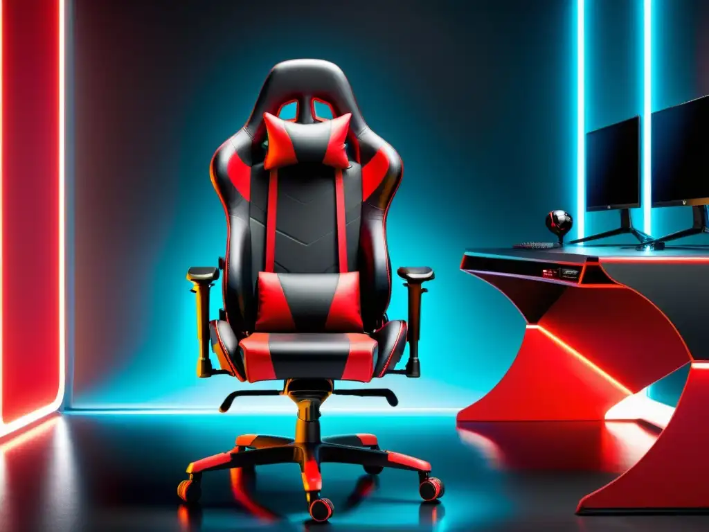 Silla gaming para Free Fire en ambiente vibrante, con diseño ergonómico y luces LED